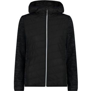 CMP Womens Jacket Hybrid Fix Hood Poly Pongee Fleecevest (Dames |zwart)