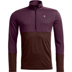 Ortovox - 185 RockNWool Zip Neck - Merino-ondergoed - Purper/Bruin