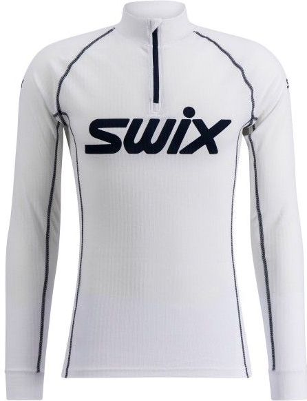 Swix - Swix Racex Classic Half Zip Men Bright White/Dark Navy voor Heren - Maat L - Wit