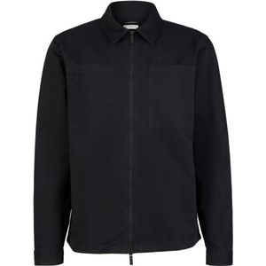 KnowledgeCotton Apparel Regular Fit Twill Overshirt Overhemd (Heren |zwart)