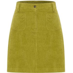 Tranquillo Womens Minirock aus Cord Rok (Dames |olijfgroen/geel)