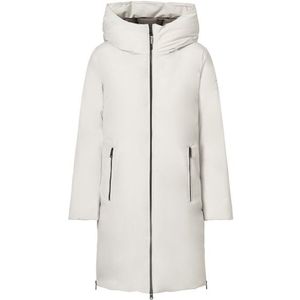 Ecoalf Womens Mati Jacket Lange jas (Dames |wit/grijs |waterdicht)