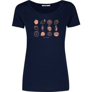 GreenBomb Womens Bike Strawberry Loves T-Shirt T-shirt (Dames |blauw)