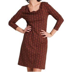 Tranquillo Womens Kurzes Jersey-Kleid Jurk (Dames |rood/bruin)