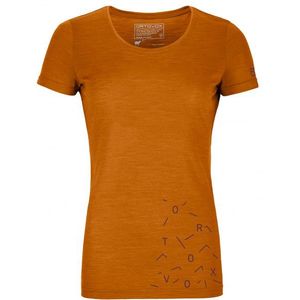 Ortovox Womens 150 Cool Lost TS Merinoshirt (Dames |bruin/oranje)