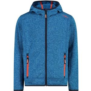 CMP Boys Jacket Fix Hood Jacquard Knitted Fleecevest (Kinderen |blauw)