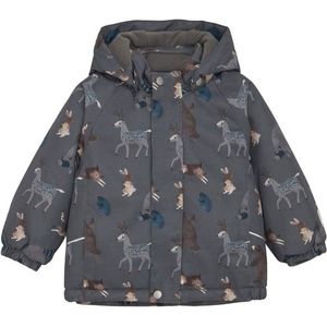 Minymo Kids Snow Jacket AOP Winterjack (Kinderen |grijs/blauw |waterdicht)