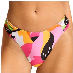Seafolly Womens Rio High Leg Ruched Side Pant Bikinibroekje (Dames |oranje)