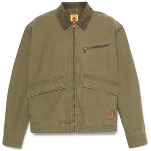 Stafford - Washed Canvas Jacket - Groen - 100% Katoen