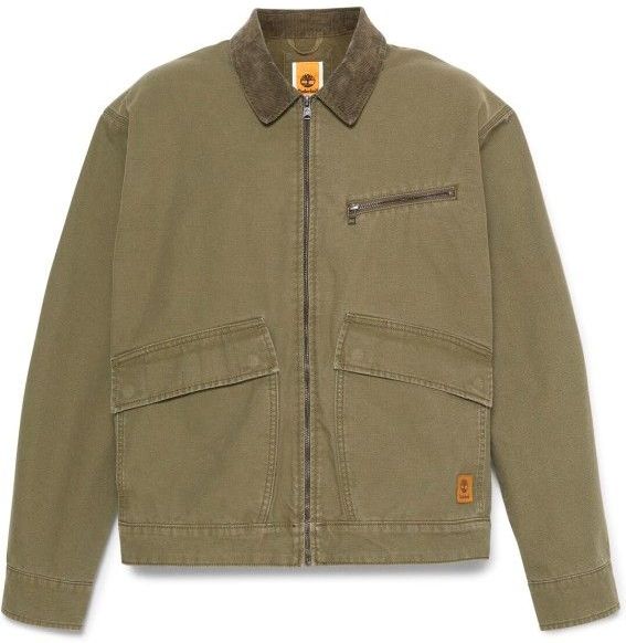 Stafford - Washed Canvas Jacket - Groen - 100% Katoen