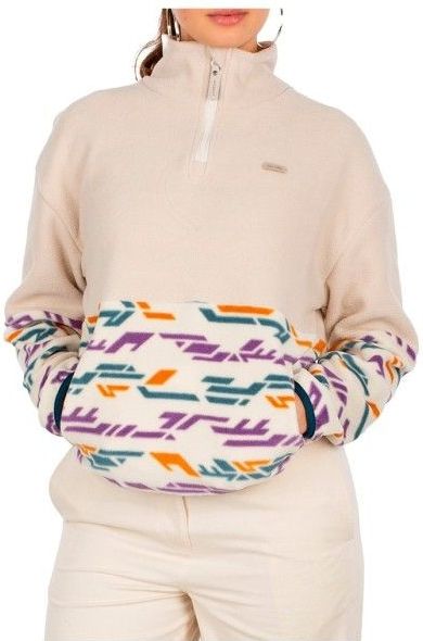 Iriedaily - Trui - Beige - Halve Rits - Losse Pasvorm - Lange Mouw