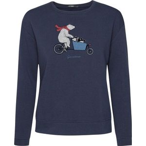 GREENBOMB Sweatshirt 'Bike Cargo Bear'  navy / royal blue/koningsblauw / kastanjebruin / wit