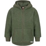 Engel - Kinder Kapuzenjacke Wollfleece - Olijfgroen - Wollen Vest