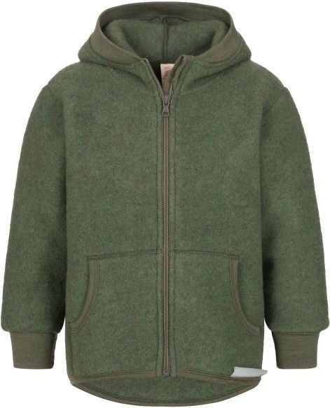 Engel - Kinder Kapuzenjacke Wollfleece - Olijfgroen - Wollen Vest