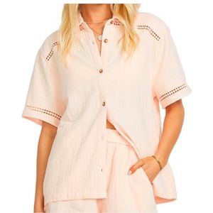 Billabong Womens Summers End S/S WVN Blouse (Dames |wit)