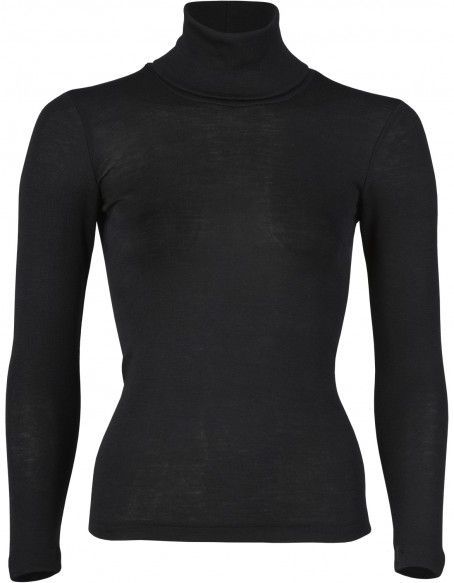 Engel - DamenRolli L/S - Ondergoed - Zwart - 70% Wol, 30% Zijde