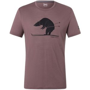 supernatural Skiing Bear Tee Merinoshirt (Heren |bruin)