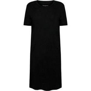 KnowledgeCotton Apparel Womens Linen S/S T-Shirt Dress Jurk (Dames |zwart)