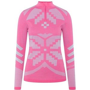 Kari Traa - Faith - Lange Mouwen - Basislaag - Merinowol - Oversized Rose-patroon