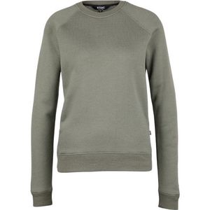 Stoic Womens MerinoFlatFleece240 SolbergSt Crew Merinotrui (Dames |grijs/olijfgroen)