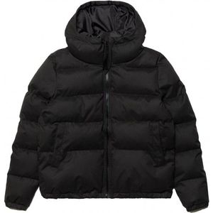 Selfhood Womens Hooded Puffer Jacket Lange jas (Dames |zwart)