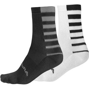 Endura Coolmax Stripe Socken Doppelpack Fietssokken (Heren |zwart)