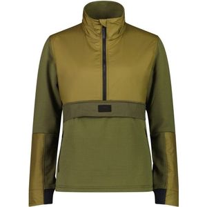 Mons Royale Womens Decade Mid Pullover Fleecetrui (Dames |olijfgroen)