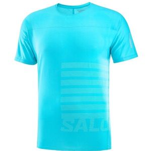 Salomon Sense Aero S/S Tee GFX Hardloopshirt (Heren |turkoois)