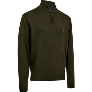 Deerhunter Harrington Knit with 1/2-Zip Merinotrui (Heren |olijfgroen)