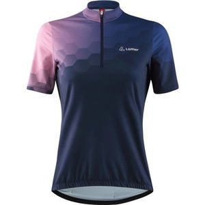 Löffler Womens Bike Jersey Half-Zip Prisma Mid Fietsshirt (Dames |blauw)