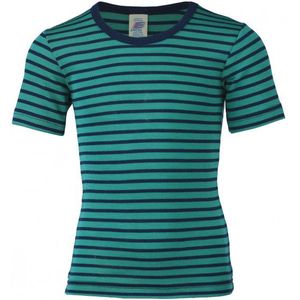 Engel - Kinder Onderhemd S/S - Merino-ondergoed - Turkoois/Blauw