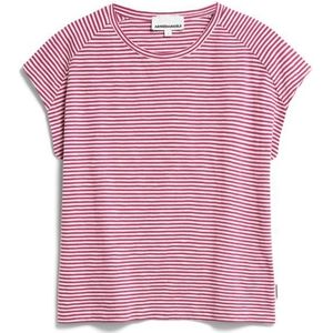 ARMEDANGELS Womens Ofeliaa Lovely Stripes T-shirt (Dames |roze)