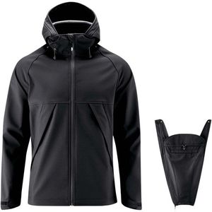 Mamalila Softshell-Tragejacke Allrounder Dad Softshelljack (Heren |zwart |waterdicht)