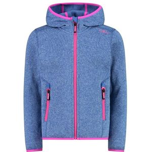 CMP Girls Jacket Fix Hood Jacquard Knitted 3H19825 Fleecevest (Kinderen |blauw)