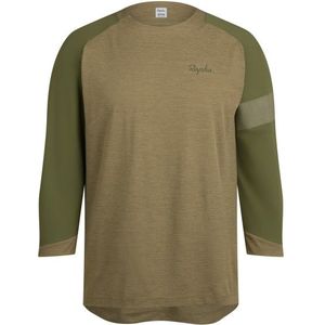 Rapha Trail 3/4 Sleeve Jersey Fietsshirt (Heren |olijfgroen/beige)