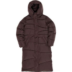 Mazine - Waves Quilt Puffer Coat - Lange Jas - Bruin - Waterdicht