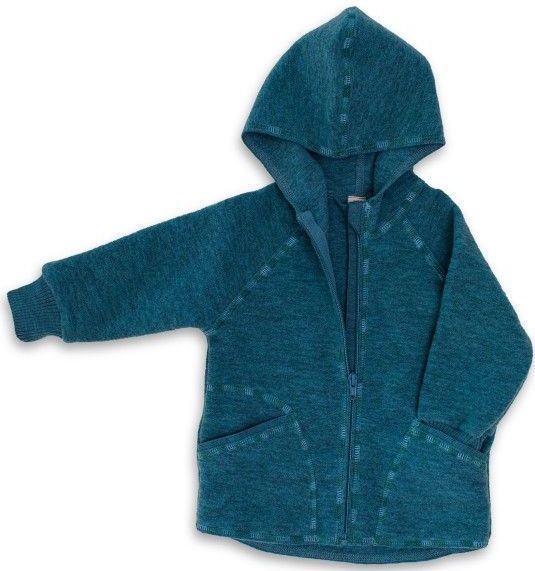 Engel - Baby-Jacke - Wollen Vest - Blauw - Met Kapuze en Reißverschluß