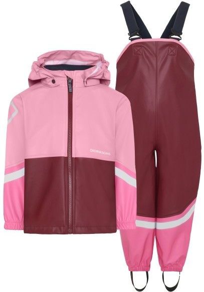 Didriksons Kids Waterman Set 12 regenset (Kinderen |roze/rood |waterdicht)