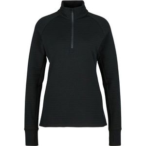 Stoic Womens MerinoFleece260 FlenSt Half Zip Merinotrui (Dames |zwart)