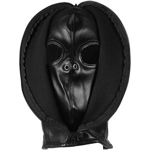 Bondage masker met rits - Zwart