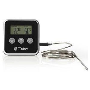 Vleesthermometer - Alarm / Timer - LCD-Scherm - 0 - 250 °C - Zilver / Zwart