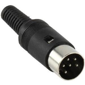 DIN-Connector 6.0mm vernikkeld male recht