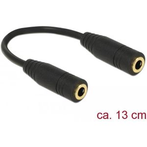 Delock Adapter Audio Jack 3.5 mm 4 Pin Vrouwelijk > Vrouwelijk 13 cm -