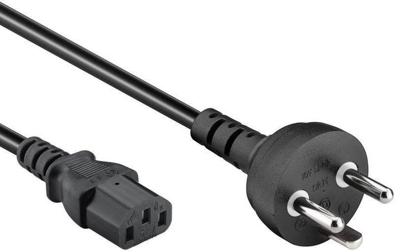 Goobay Denemarken stroomkabel met C13 plug - zwart - 2 meter