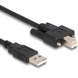 Delock kabel USB 2.0 Type-A mannelijk naar Type-B mannelijk met schroe
