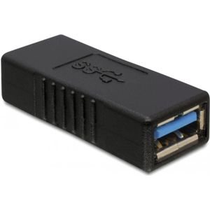 USB A naar USB A Koppelstuk - Zwart