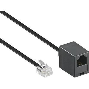 RJ11 verlengkabel - 10 meter - Zwart - Goobay