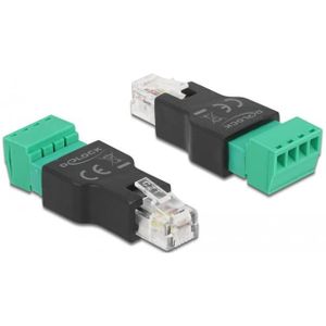 Adapter RJ11/14 stekker naar klemmenblok 4 pin 2-delig - Delock
