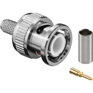 Goobay BNC Krimp Plug - BNC (m) - voor RG58/U kabel - 50 ohm - met vergulde pin