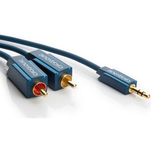 Clicktronic Stereo Tulp (m) - 3,5mm Stereo Jack (m) Kabel - Verguld - 2 meter - Zwart